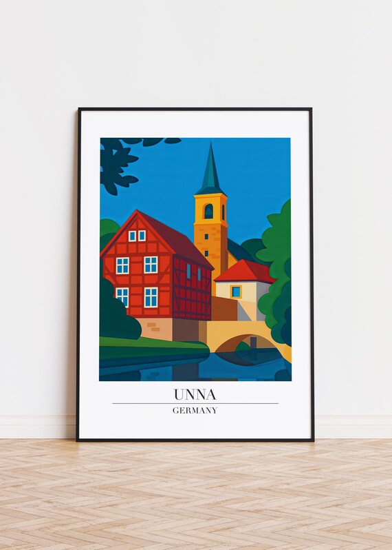 Unna Germany Poster Modern City Illustration Art