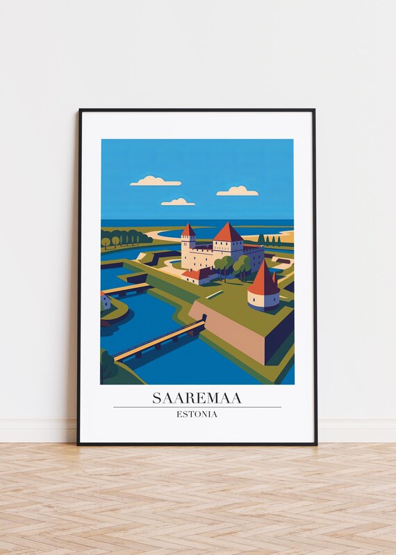 Saaremaa Estonia Historic Medieval Castle By the Sea Travel Poster