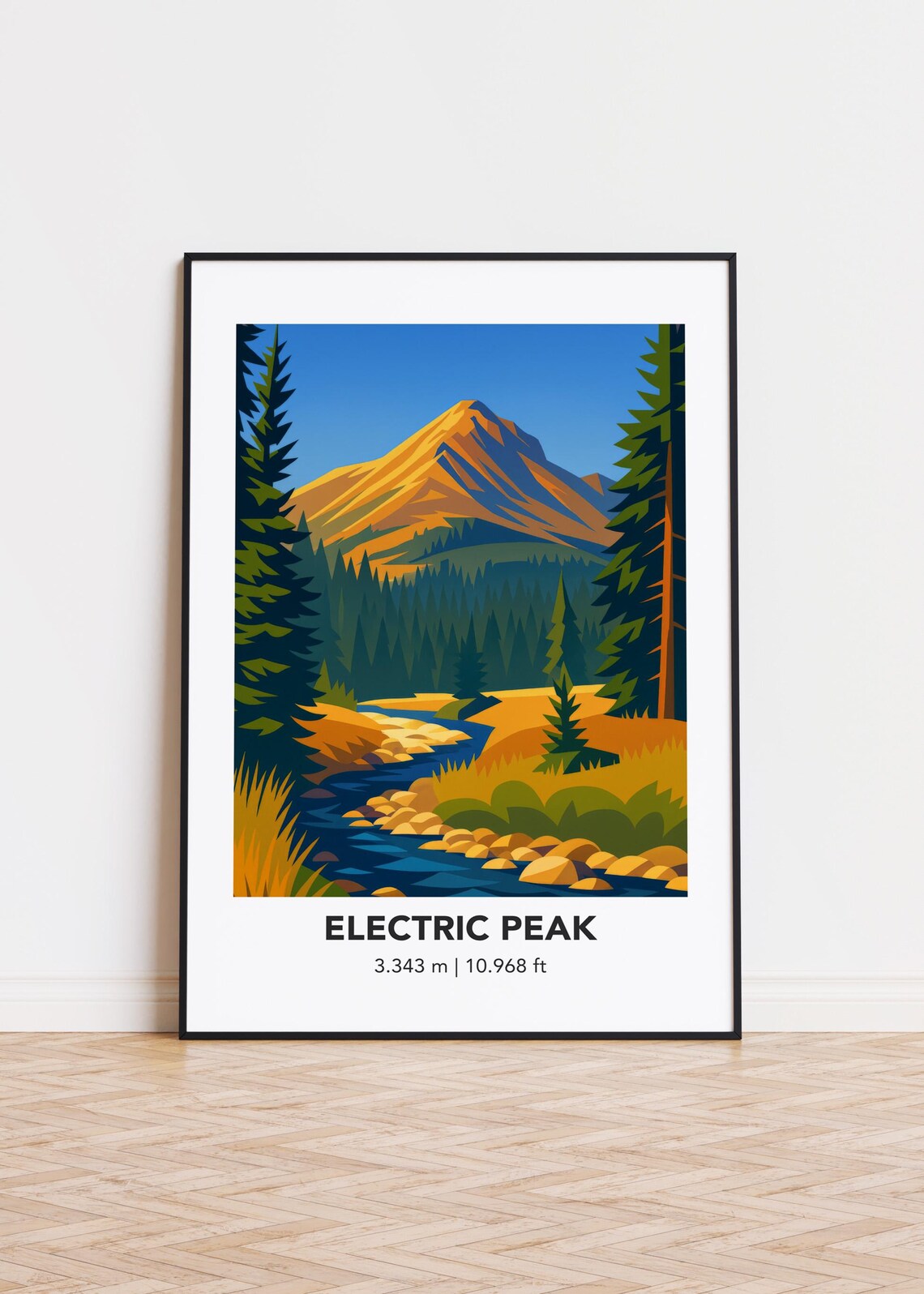 Electric Peak Poster Print, Mountain Illustration