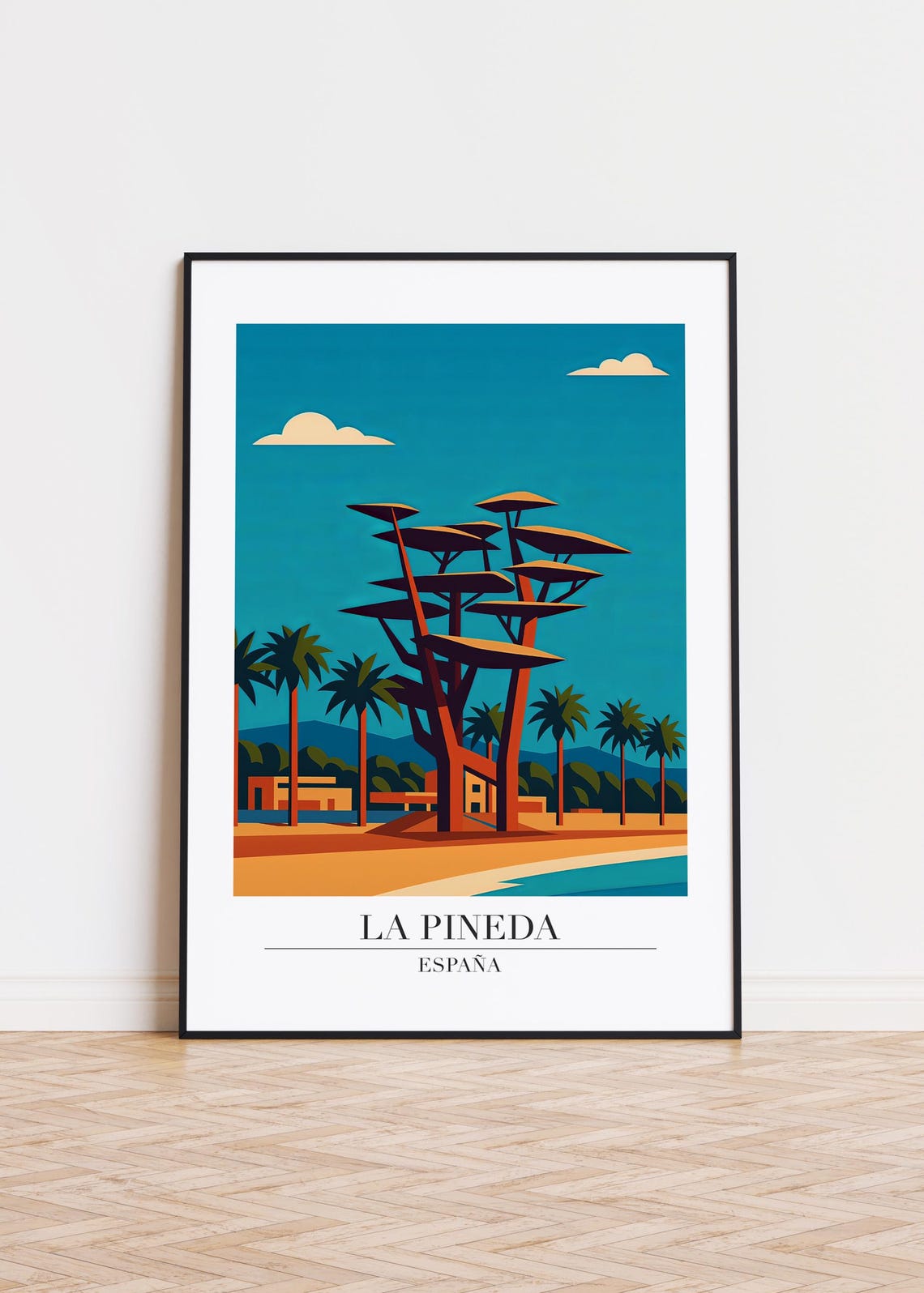La Pineda Spain Modern Travel Poster