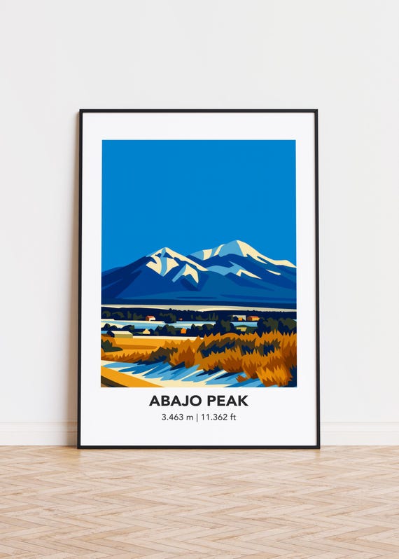Abajo Peak Mountain Art Print Modern Minimalist Decor