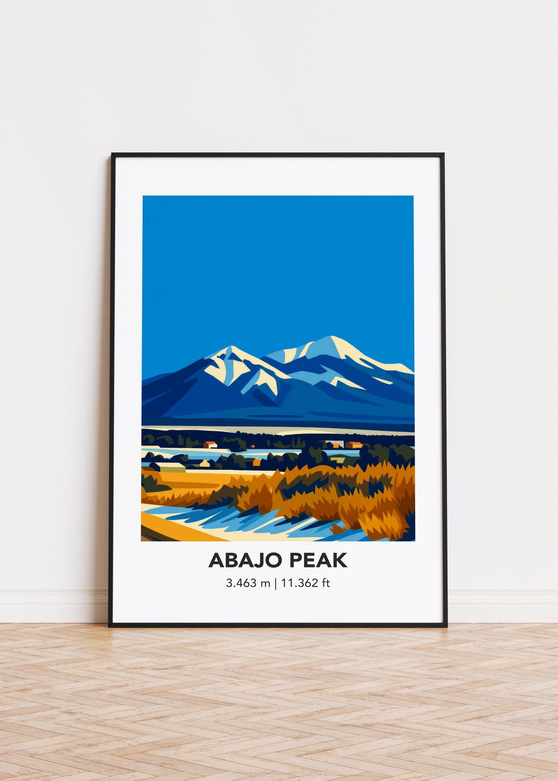 Abajo Peak Mountain Art Print Modern Minimalist Decor