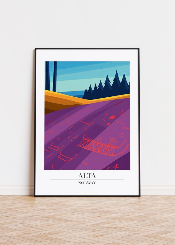 Alta Norway Poster Modern City Illustration Art