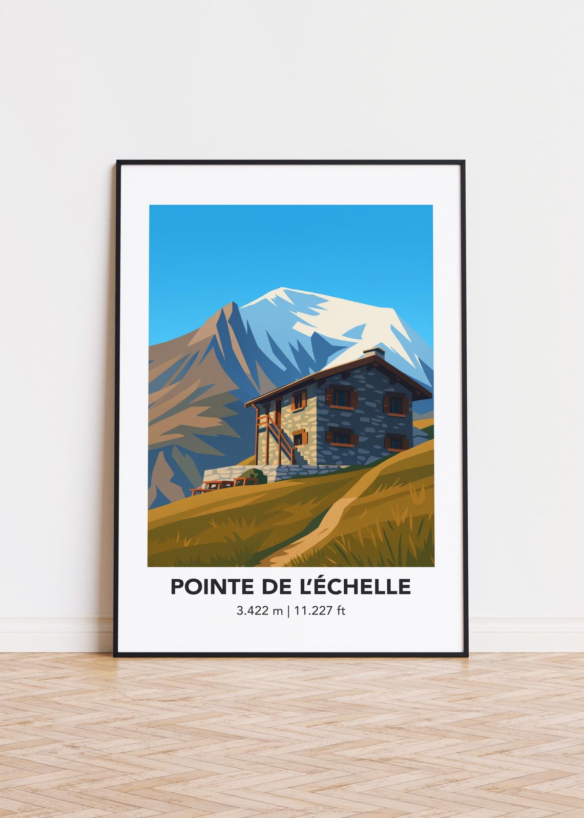 Pointe De Lchelle Mountain Art Print Modern Minimalist Poster