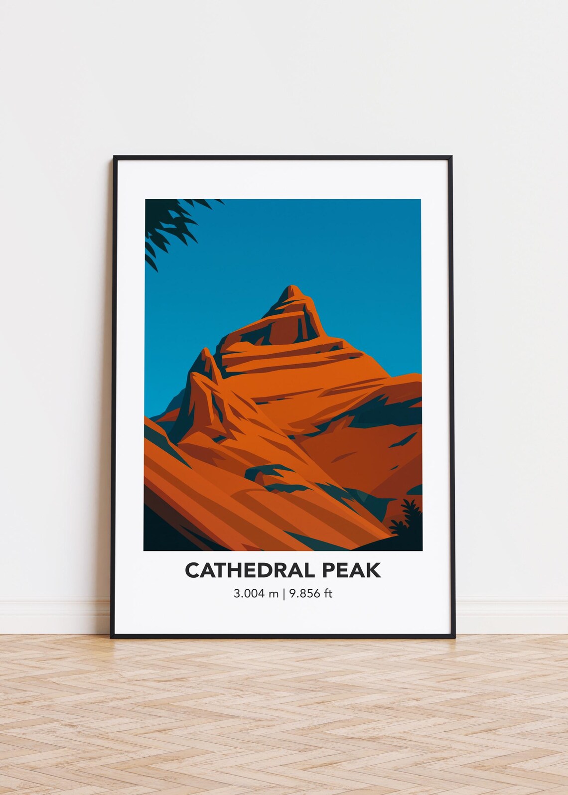 Cathedral Peak Mountain Illustration Art Print