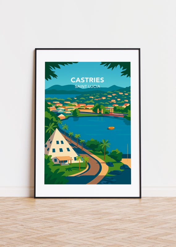 Castries Saint Lucia Poster City Skyline Art Print