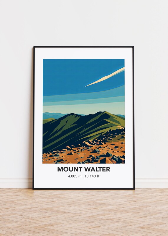 Mount Walter Art Print Modern Mountain Illustration