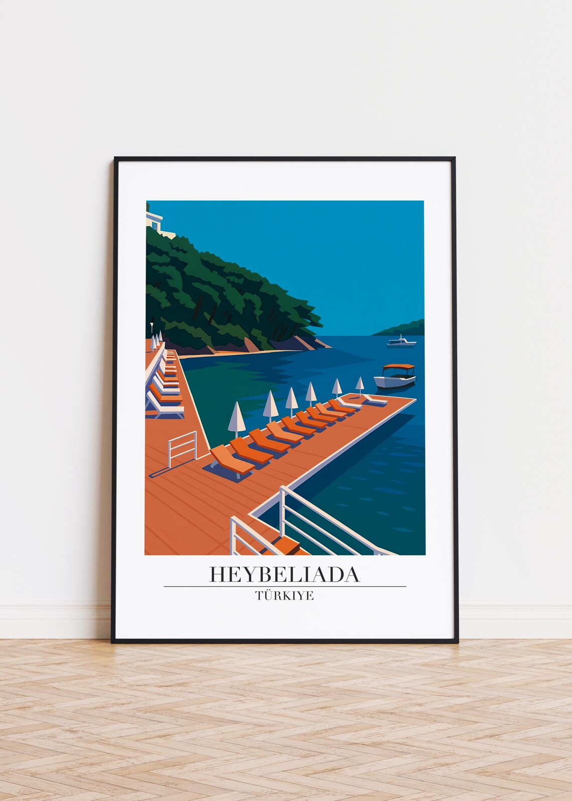 Heybeliada Turkiye Vintage Travel Island Seaside Terrace Resort Poster