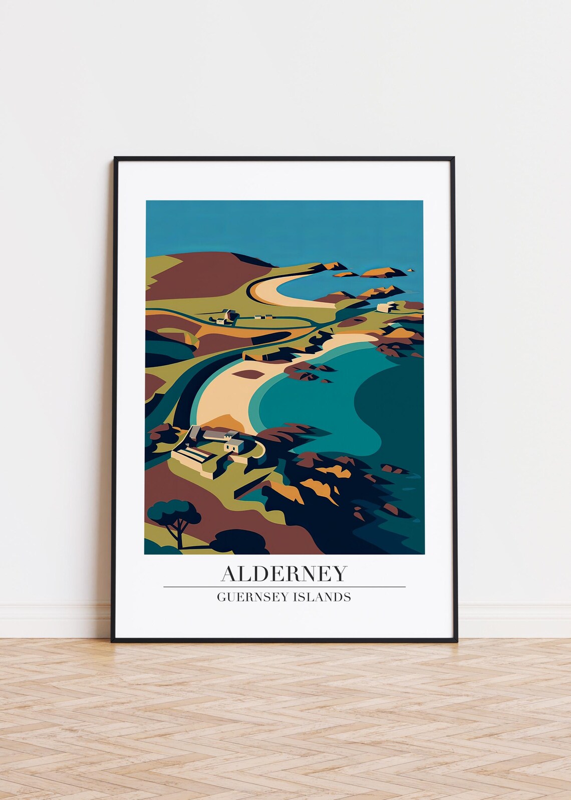 Alderney Travel Poster, Guernsey Islands Art Print
