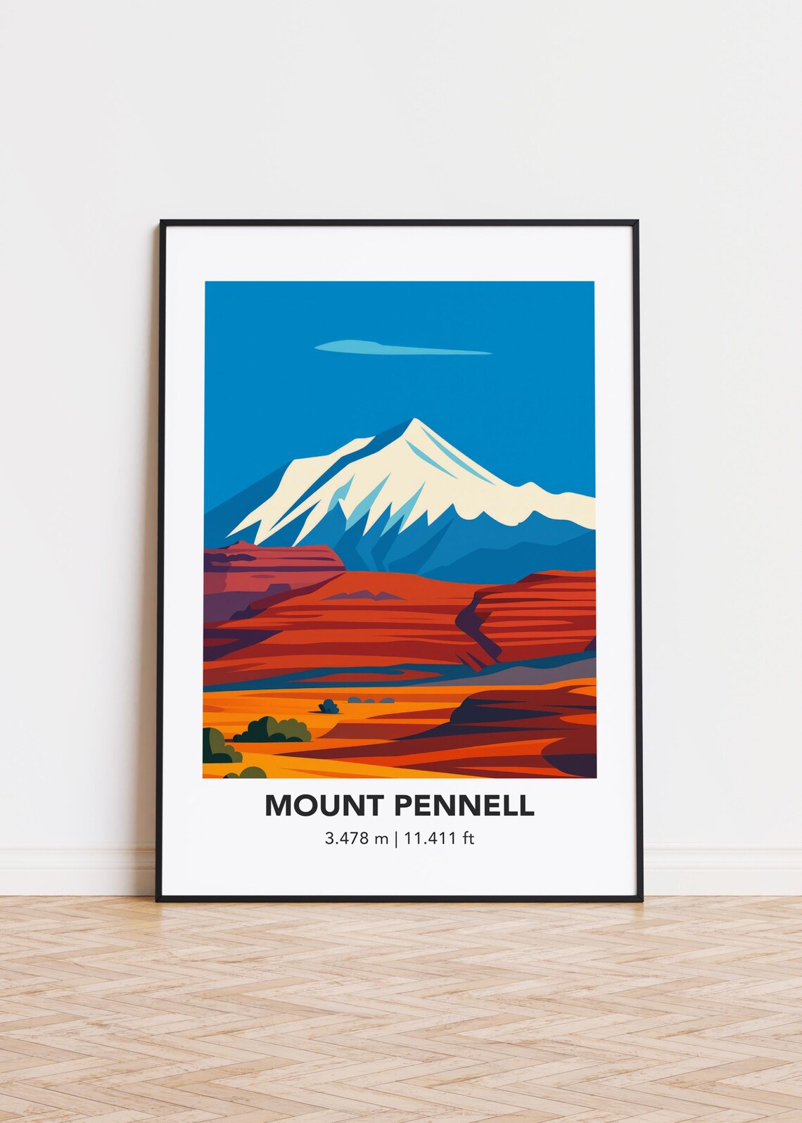 Mount Pennell Mountain Illustration Art Print