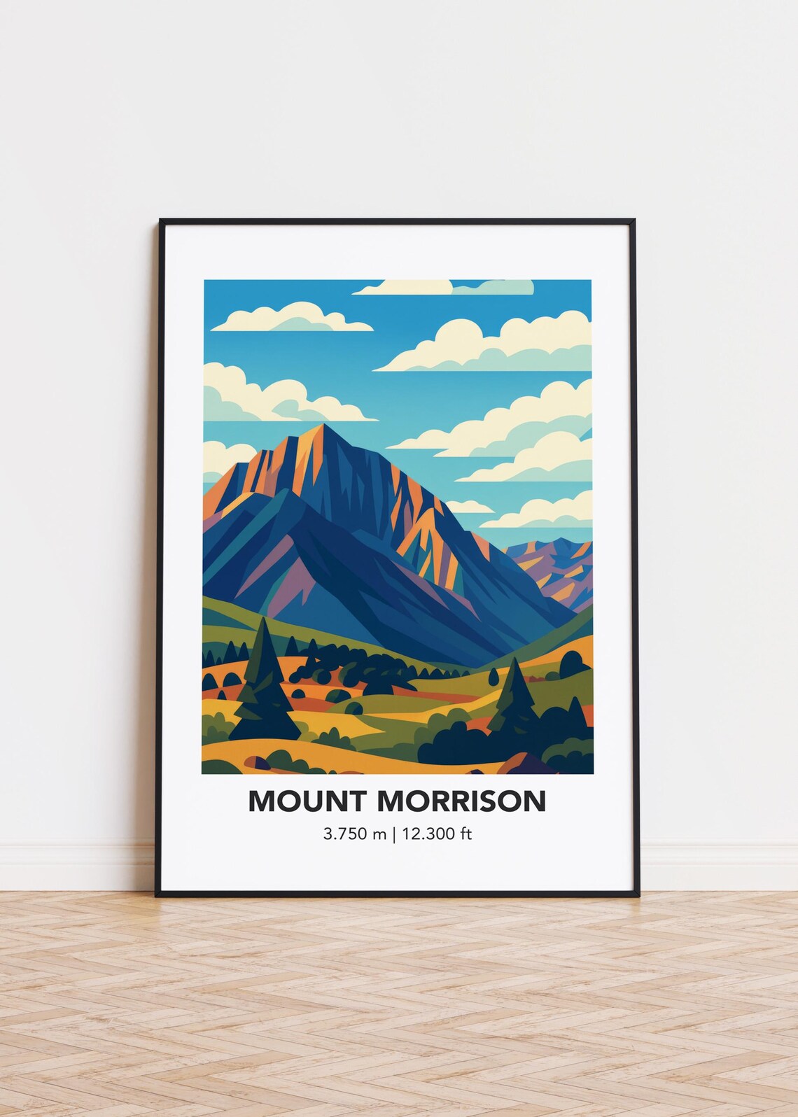 Mount Morrison Mountain Illustration Art Print
