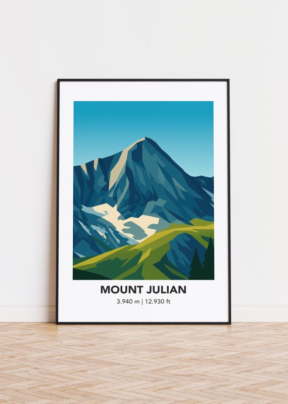 Mount Julian Art Print Minimalist Mountain Illustration