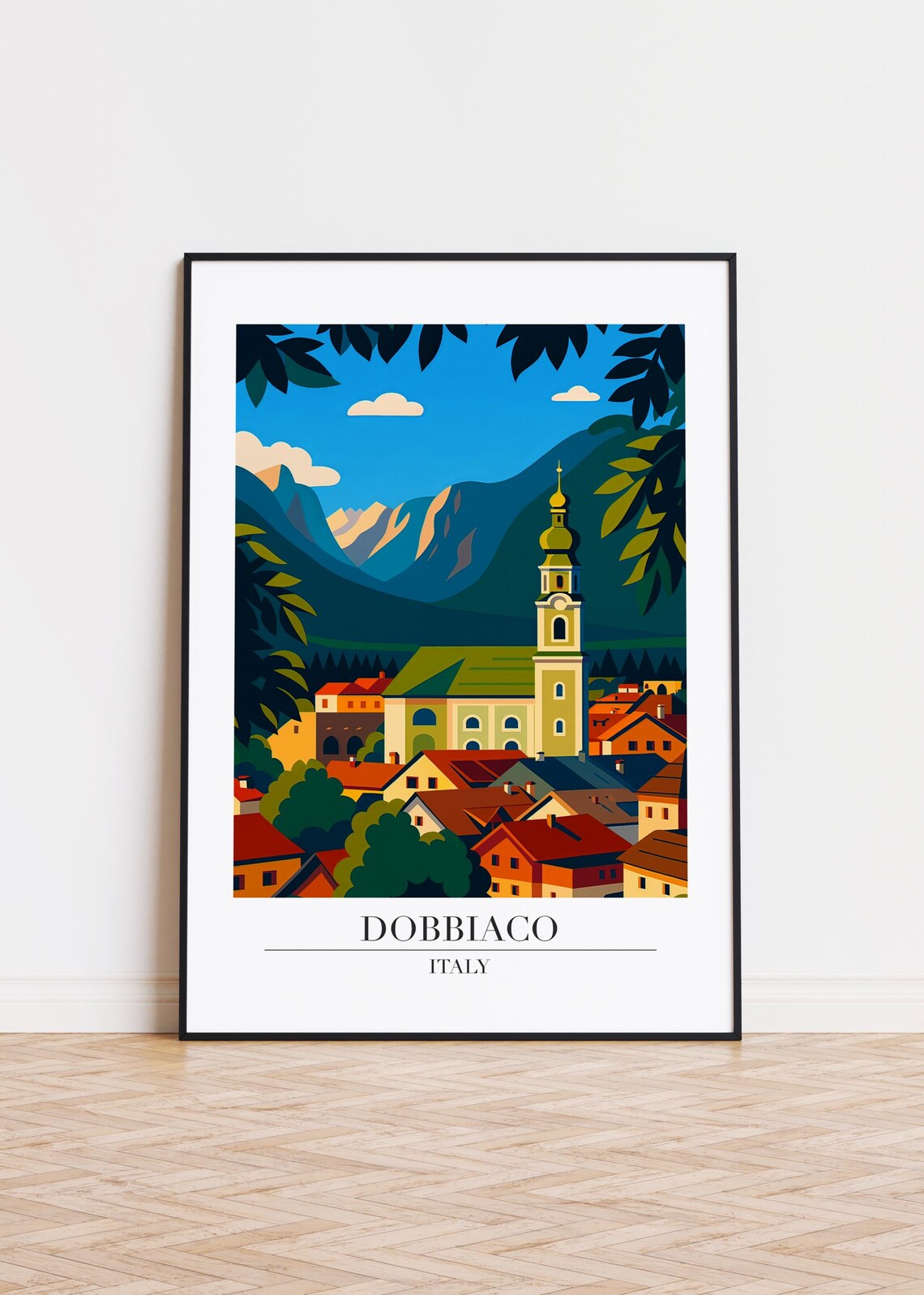 Dobbiaco Italy Modern City Illustration Poster