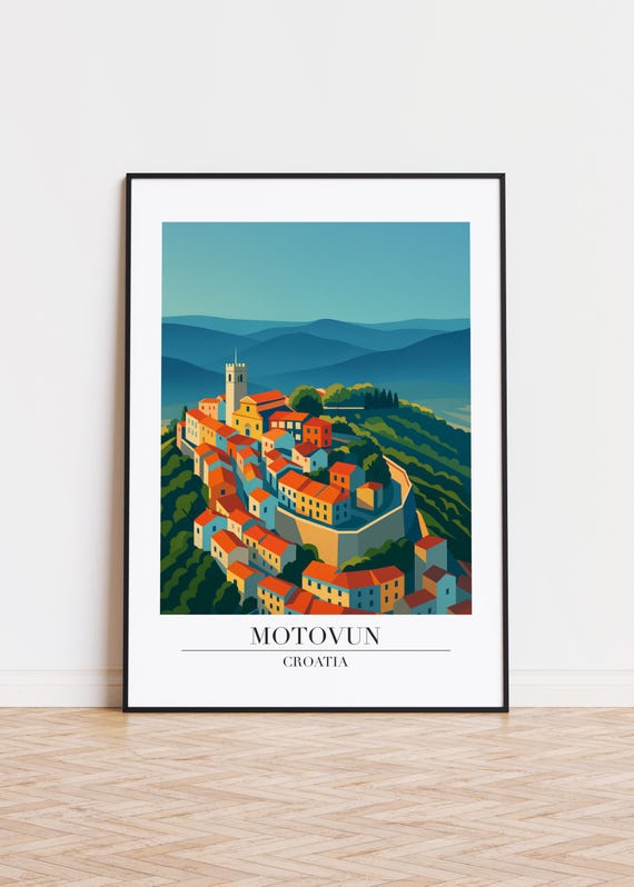 Motovun Croatia Poster Skyline Art Print