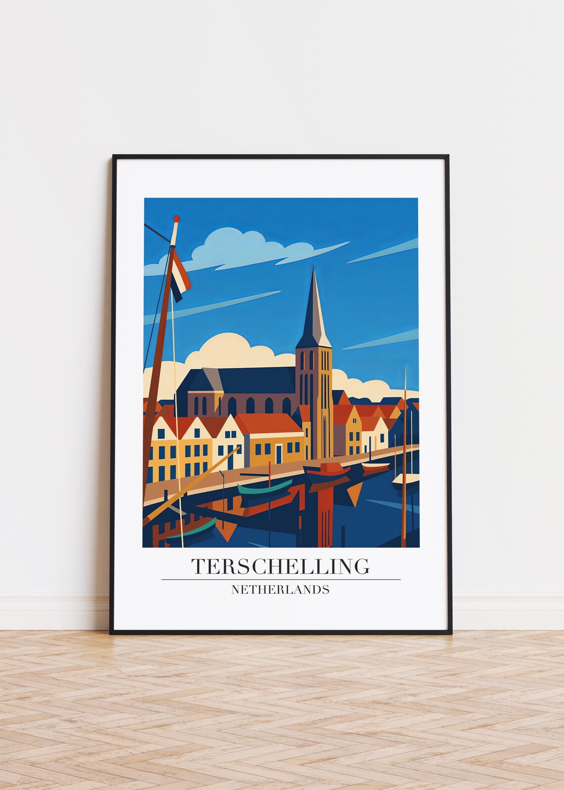 Terschelling Netherlands Modern Illustration Poster