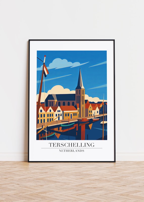 Terschelling Netherlands Modern Illustration Poster
