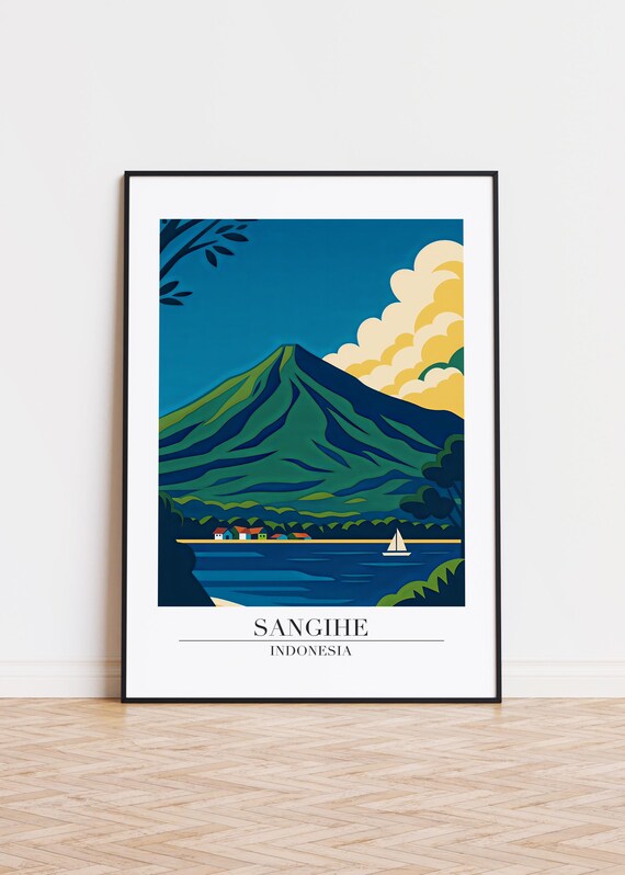 Sangihe Indonesia Poster Modern City Illustration Art