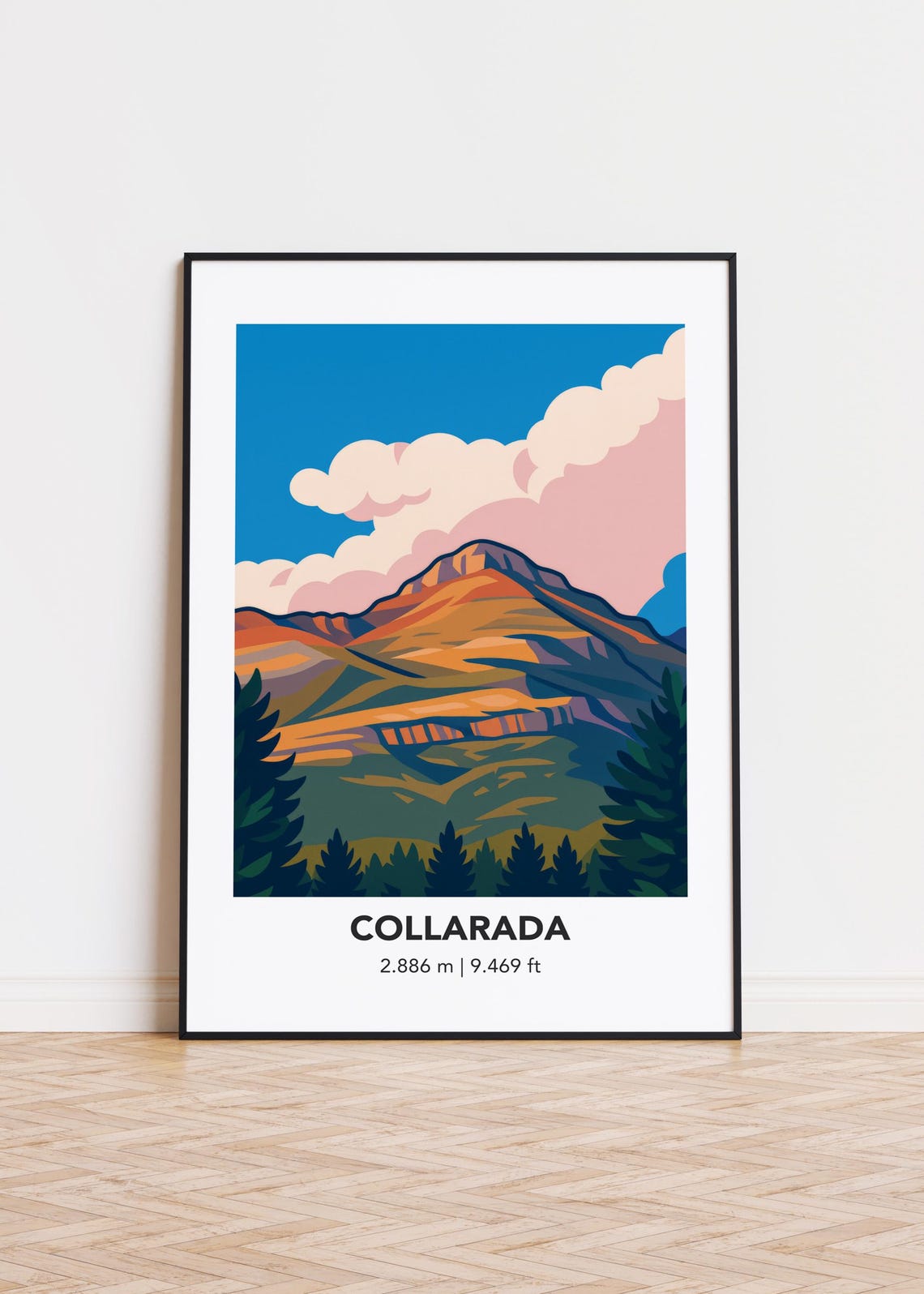 Minimalist Mountain Art Print Modern Silhouette Poster