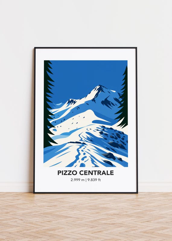 Pizzo Centrale Poster Mountain Print Modern Minimalist Art