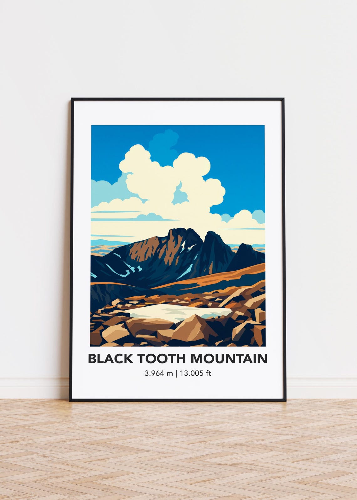 Black Tooth Mountain Rocky Summit Travel Scenic Adventure Poster