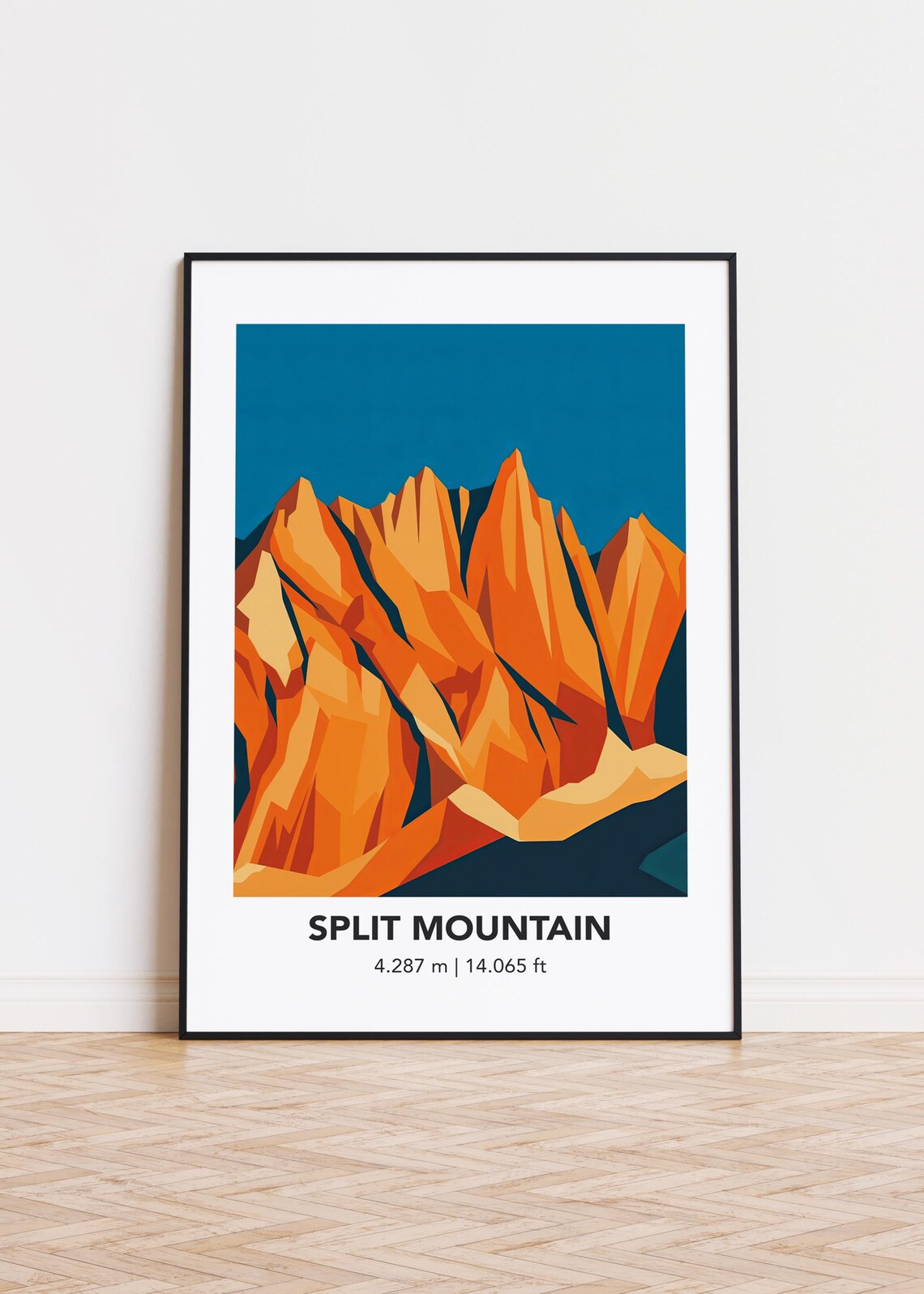 Split Mountain Modern Minimalist Mountainscape Art Print