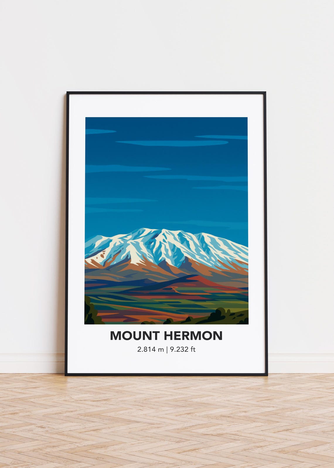 Mount Hermon Mountain Print Modern Minimalist Art Poster