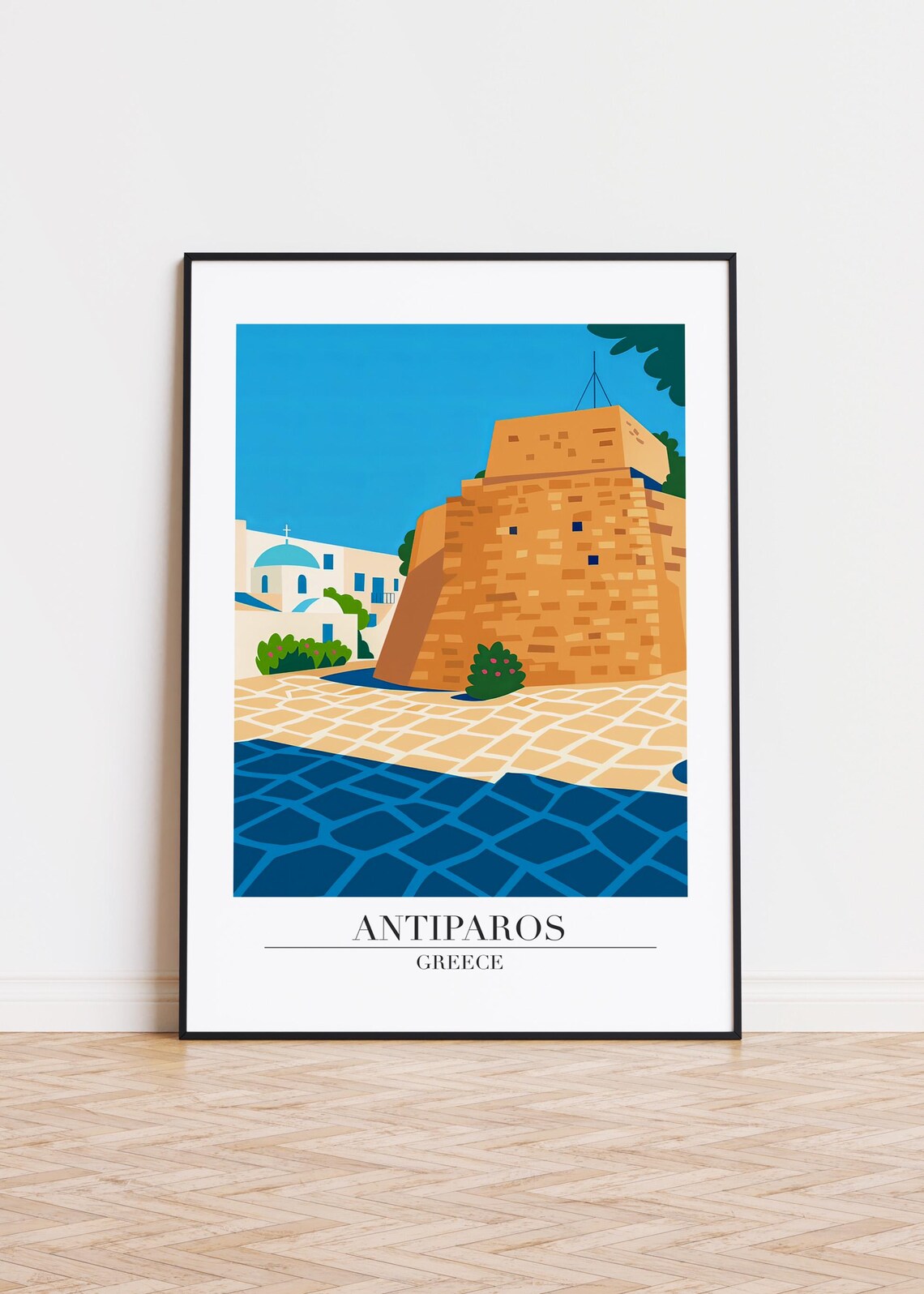 Antiparos Greece Minimalist Travel Poster