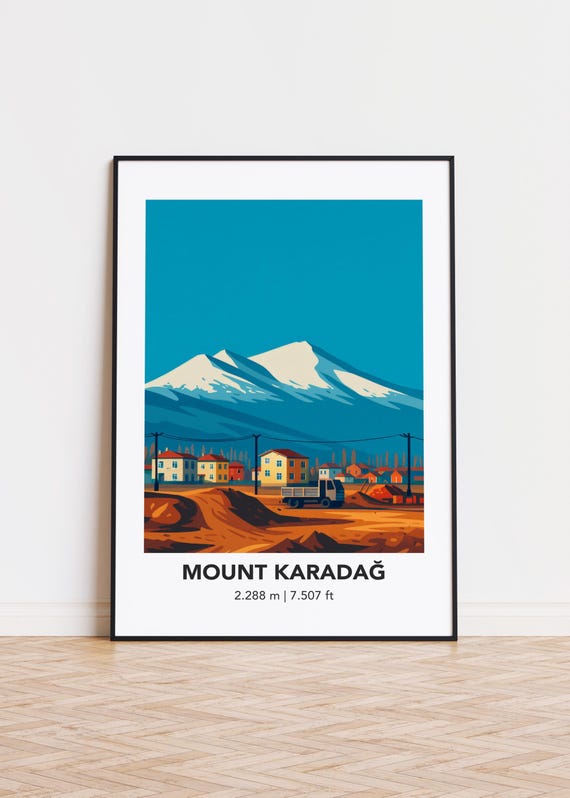 Mount Karada Print Modern Minimalist Mountain Art Poster