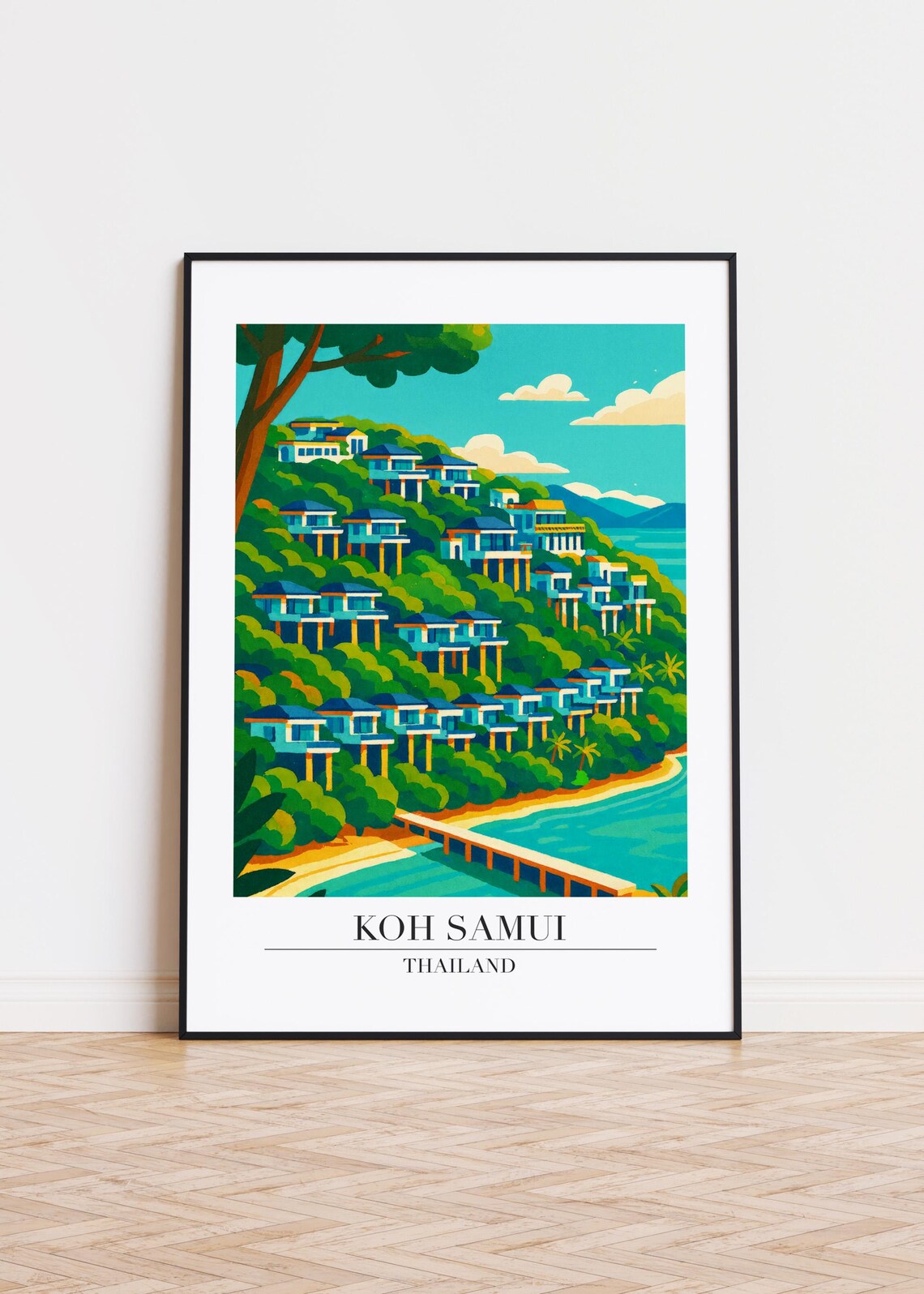 Koh Samui Travel Poster Modern Minimalist Art Print