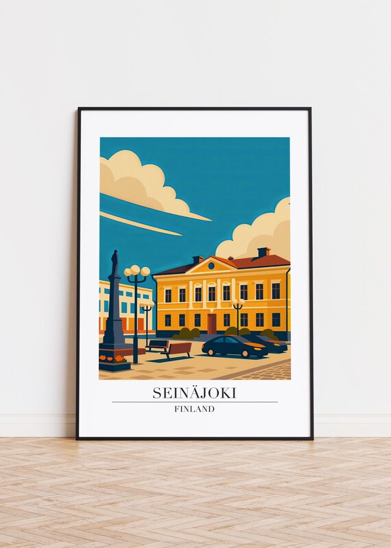Seinjoki Finland Poster Modern Illustration Art Print