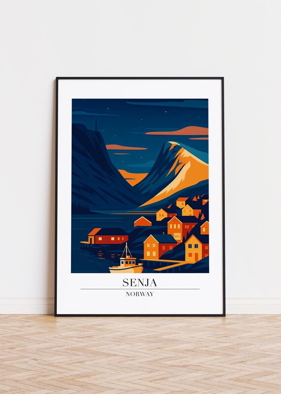 Senja Norway Poster Modern Illustration Art Print