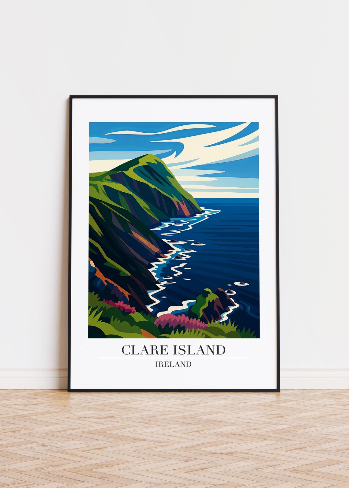 Clare Island Ireland Modern Travel Poster