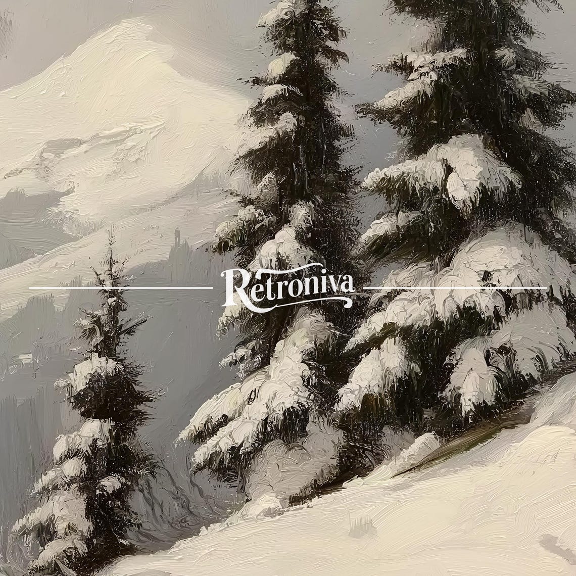 Rustic Winter Mountain With Snow Covered Pines And Distant Peak Poster - Image 7