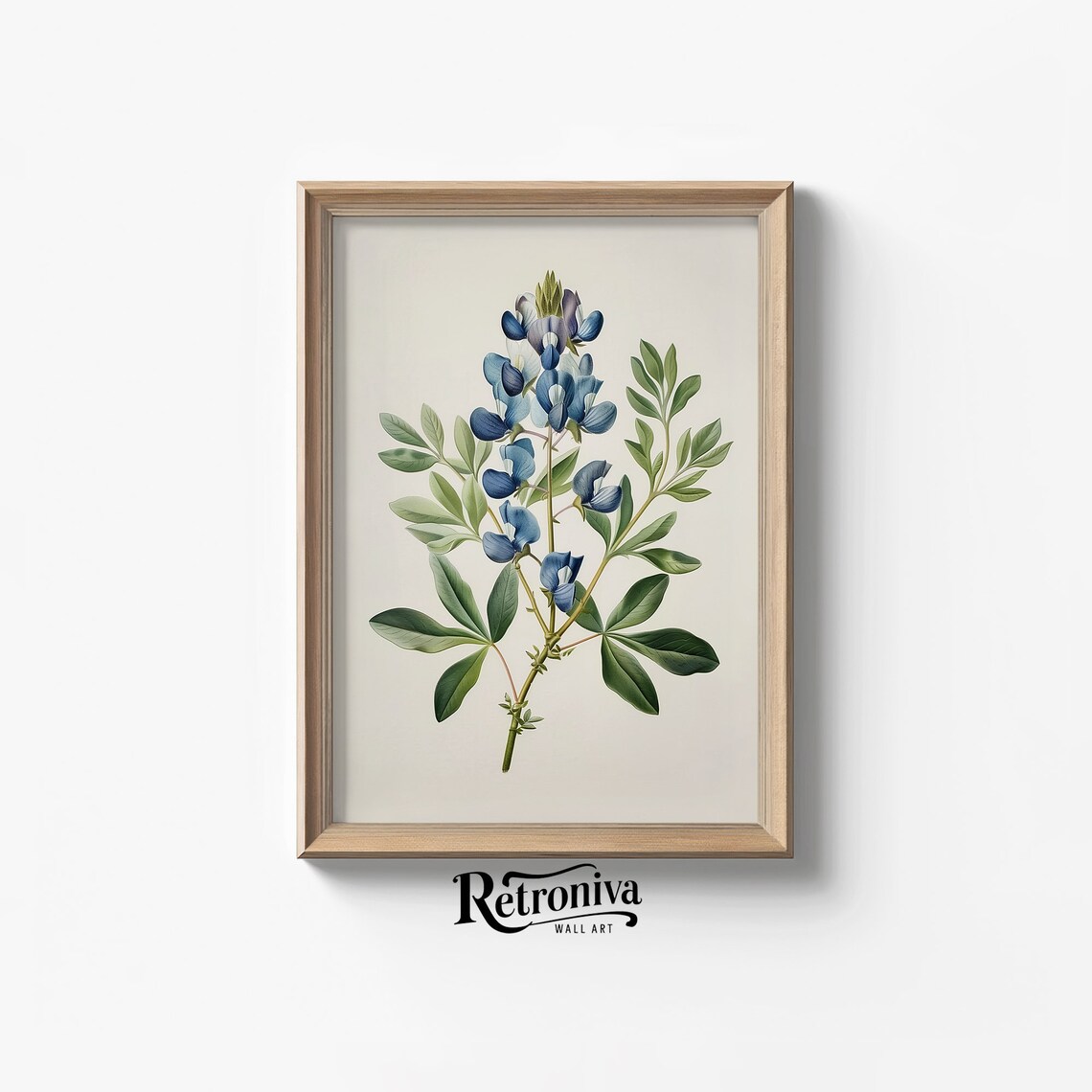 Blue Flower Vintage Botanical Print, Lupinus