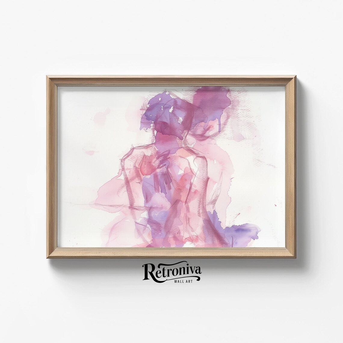 Abstract Couple In Love Watercolor Art Print - Image 7