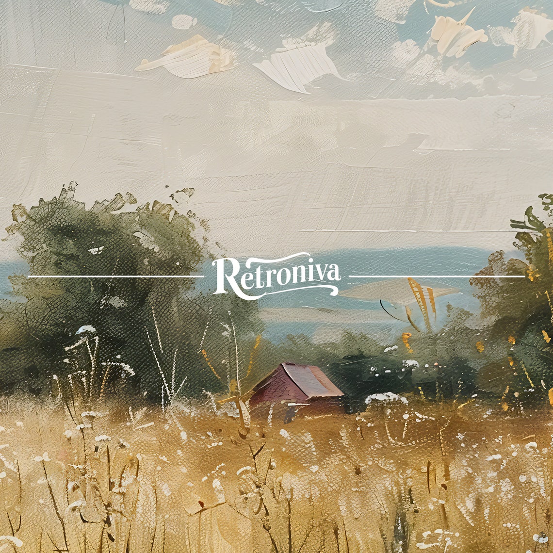 Country Landscape Wildflower Painting Country Field Wall Art Summer Landscape Oil Painting Retroniva Art Sum 004 - Image 7