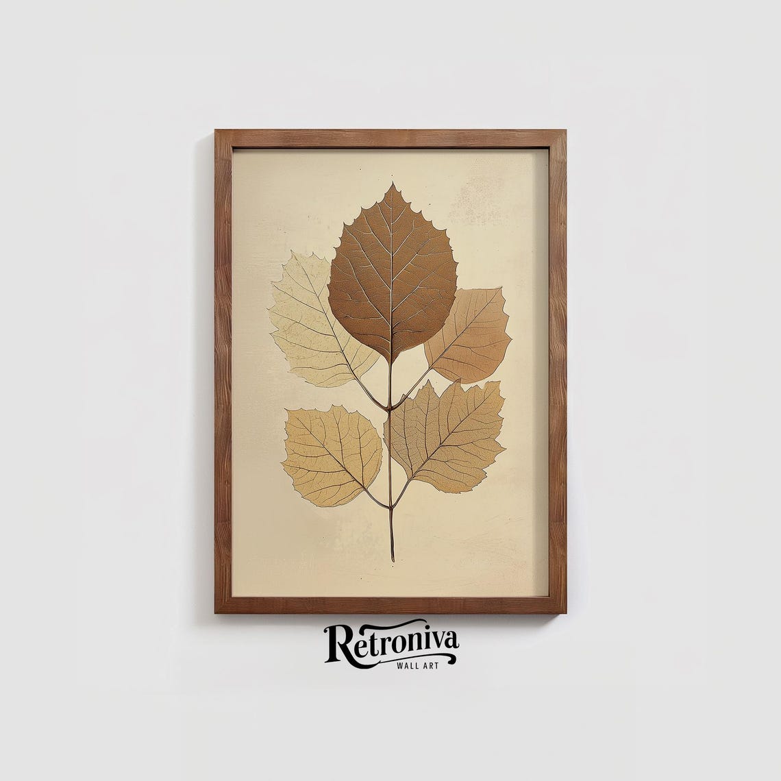 Dried Autumn Leaves Botanical Illustration Antique Foliage Poster - Image 3