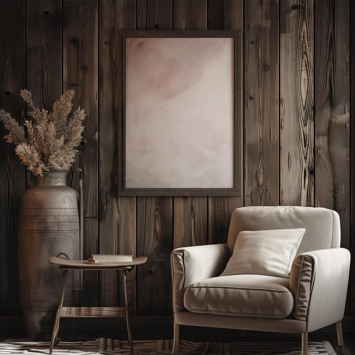 Soft Blush Pink Abstract Wash Minimalist Cloud Like Painting Poster - Image 3
