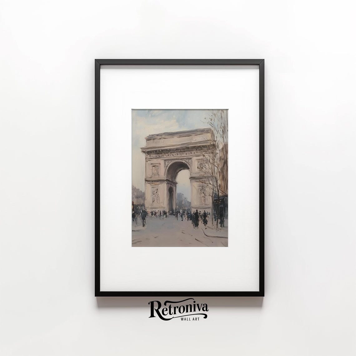 Arc De Triomphe Paris Vintage Impressionist Cityscape Painting Poster - Image 6