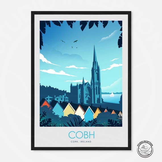 Kinsale Ireland Travel Poster, Cork Travel Print