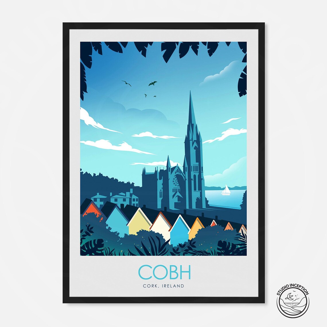 Kinsale Ireland Travel Poster, Cork Travel Print