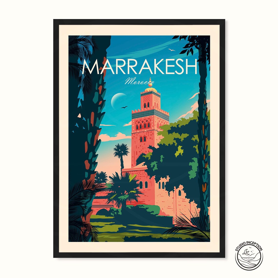 Marrakesh Travel Gift Africa Poster Print