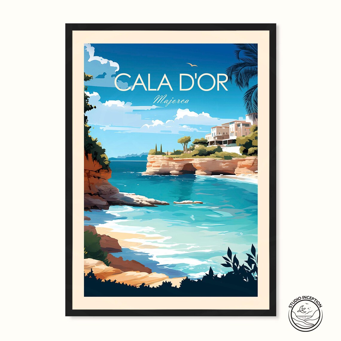 Cala Dor Traditional Print, Mallorca Travel Poster