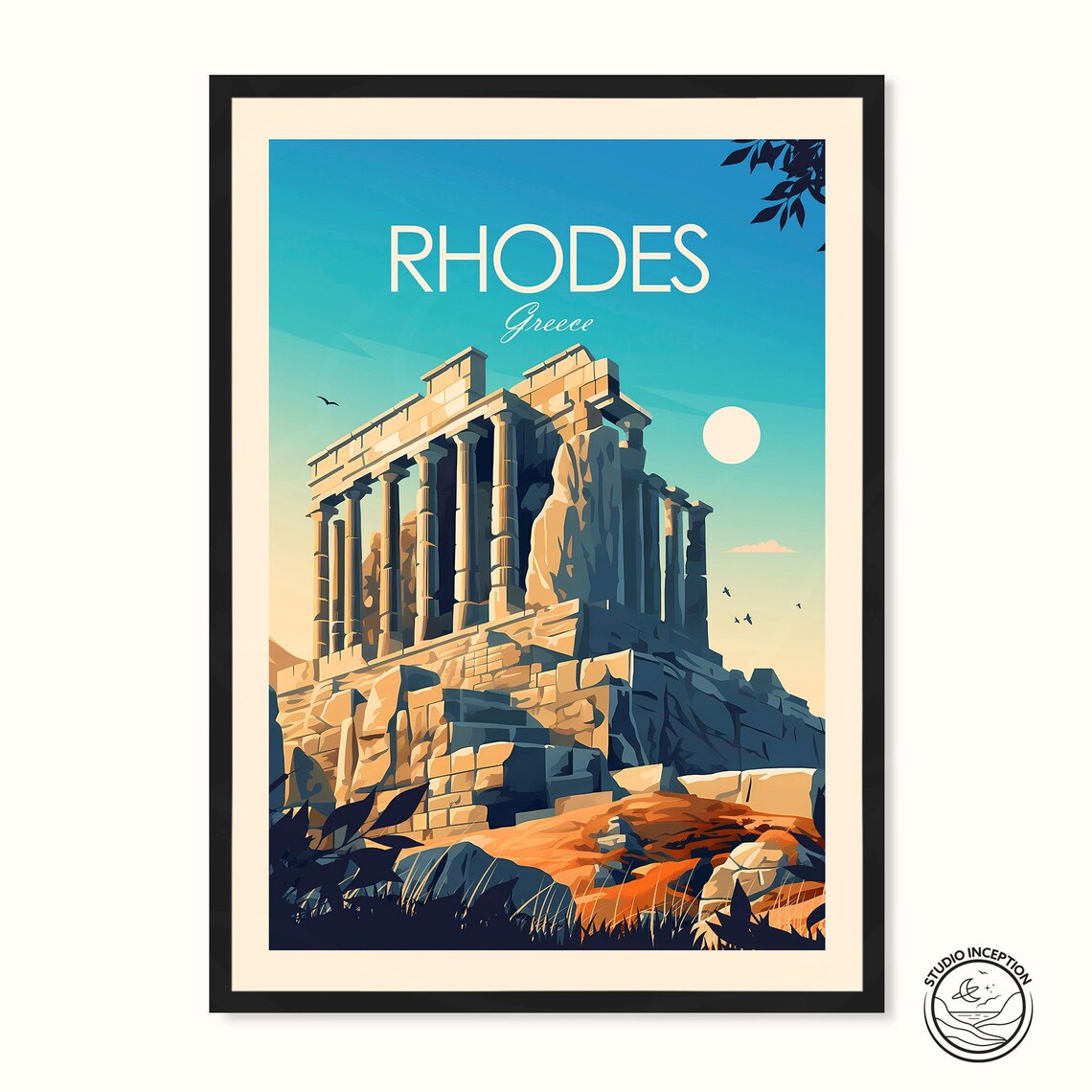 Rhodes Greece Home Decor Travel Poster