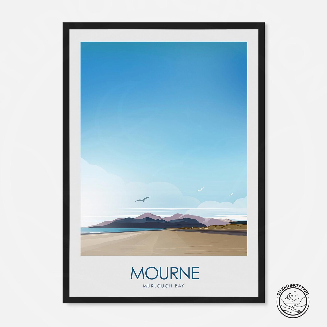 Mourne Mountains Co Down Travel Poster, Irish Art