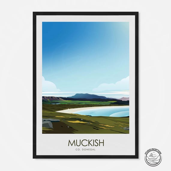 Donegal Travel Poster, Muckish Mountain Ireland