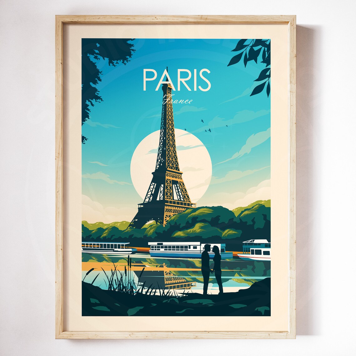 Paris Travel Poster, Eiffel Tower Wedding Gift - Image 3