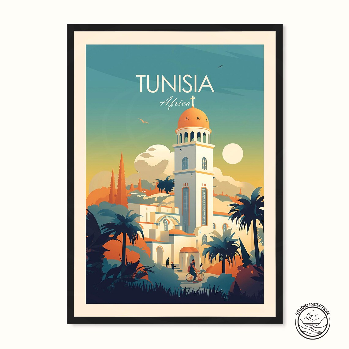 Republic Of Tunisia Traditional Travel Poster