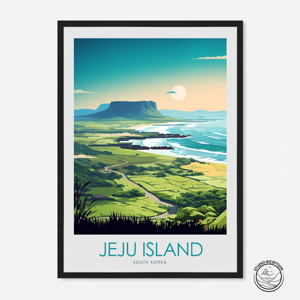 Jeju Island Art Print South Korea Poster Print Korea Travel Gift Jeju Wall Art Asia Art Print Jeju Island Travel Print With Custom Text