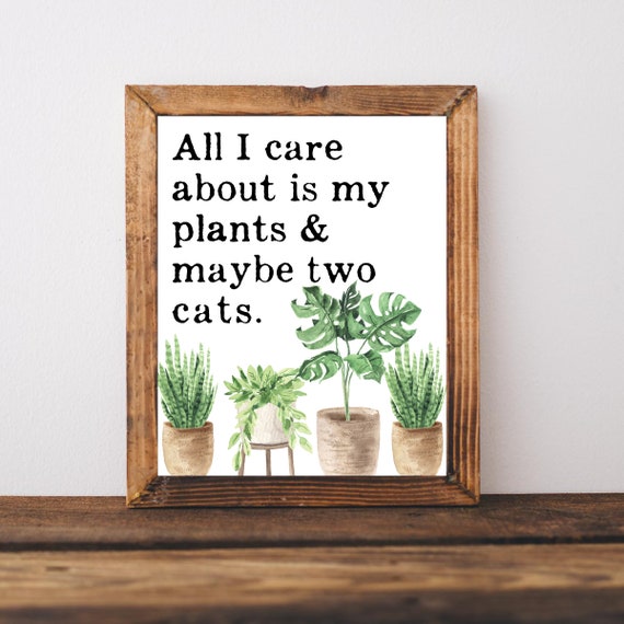 Cats and Plants Funny Cat Lover Art Print